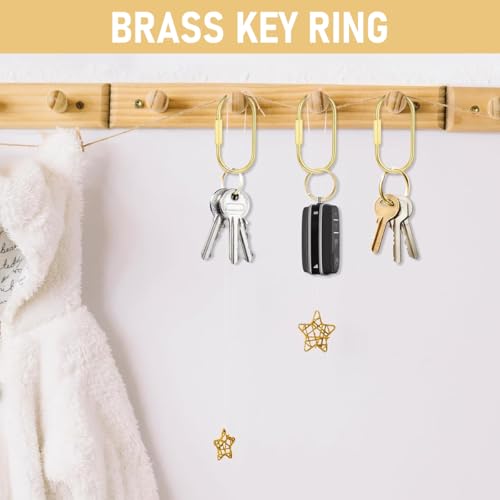 PALAY® Loop Buckles 2.36 inch Screw-Lock Oval Carabiners Connection Lock Golden Copper Twist Lock D-Ring Multipurpose Carabiner Locks for Hanging & Securing,with 4 Keyring PALAY® Loop Buckles 2.36 inch Screw-Lock Oval Carabiners Connection Lock Golden Copper Twist Lock D-Ring Multipurpose Carabiner Locks for Hanging & Securing,with 4 Keyring